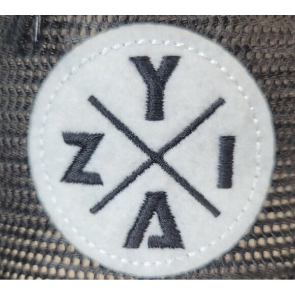 ZYIA Active Hiking Trucker Mesh All Black Hat Snapback New With Tags white patch - Picture 11 of 12